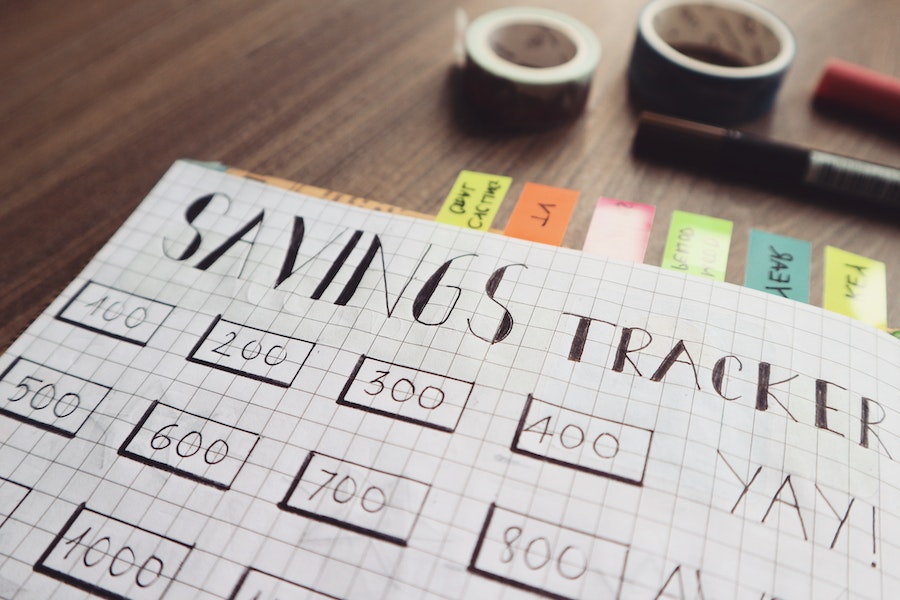a planner tracking savings